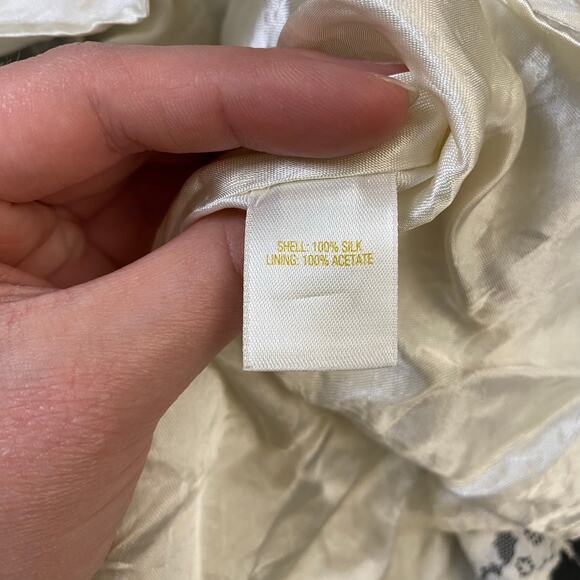 Kate Spade 100% Silk Cheetah Print Pleated Skirt Womens Size 8 Black White - Picture 8 of 10